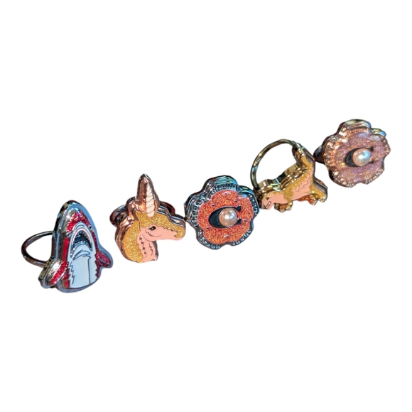 Rare! Set of 5 Coach rings limited edition - Picture 1 of 1